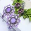 Christmas Gift Unique Gift For Her, Purple Chandelier Earrings, Amethyst Swarovski Crystal And Mother Of The Pearl Beaded Earrings Drop -Jewellery Soldes Boutique il fullxfull.1024516232 pqwz