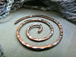 Copper Wire Shawl Pin - Hammered Textured Spiral Sweater Pin For Knitwear, Boxed Celtic Brooch Christmas Gifts For Knitters