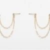 Christmas Sale - Chain Stud Earrings - Chain Drop Earrings - Double Chain Earrings - Gold Drop Earrings - Double Piercing -Jewellery Soldes Boutique il fullxfull.1033311257 778n