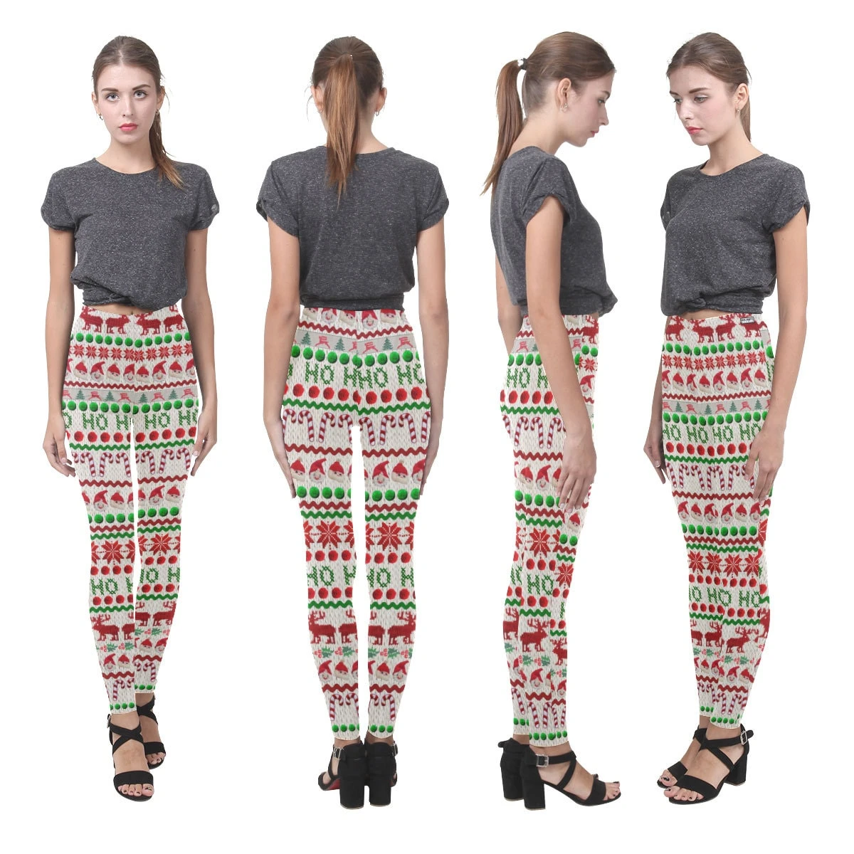Ugly Christmas Sweater Leggings - Photographic Funny Yoga Pants - Ankle Length Printed Leggings - XS-3XL 6 Ugly Christmas Sweater Leggings - Photographic Funny Yoga Pants - Ankle Length Printed Leggings - XS-3XL - Image 4