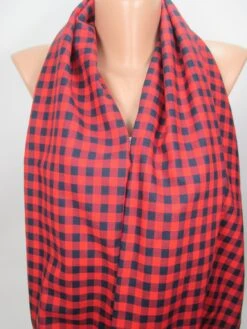 Red Plaid Infinity Scarf Unique Gift For Women Winter Accessories Cotton Flannel Scarf Christmas Gift For Her For Him For Mom Women Scarf -Jewellery Soldes Boutique il fullxfull.1044145936 d2s6