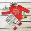 Unisex First Christmas Outfit,Red Infant Bodysuit, Red And Green Leggings,Hat And Headband With Red Cuffs, Baby's 1st Christmas Outfit -Jewellery Soldes Boutique il fullxfull.1044310140 6jz4