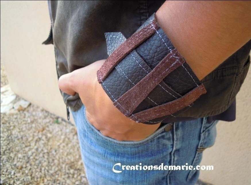 Scarf, Men's Gray Cotton Snood Scarf And Leather Cuff, Modern And Dandy Style, Gift For Him, Christmas Gift For Men. 6 Scarf, Men's Gray Cotton Snood Scarf And Leather Cuff, Modern And Dandy Style, Gift For Him, Christmas Gift For Men. - Image 4