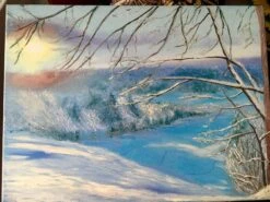 Christmas Painting, New Shop, Collectible Art, 24x18 Inches, Unique Painting, Anniversary Gift, Christmas Gift