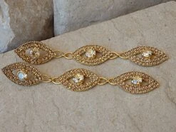 Champagne Long Earrings, Topaz Earrings, Golden Bridal Earrings, Gold Mother Of Bride Groom Earrings, Elegant Christmas Jewelry. -Jewellery Soldes Boutique il fullxfull.1044954368 1fvr