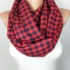 Red Plaid Infinity Scarf Unique Gift For Women Winter Accessories Cotton Flannel Scarf Christmas Gift For Her For Him For Mom Women Scarf -Jewellery Soldes Boutique il fullxfull.1049701848 6eqz