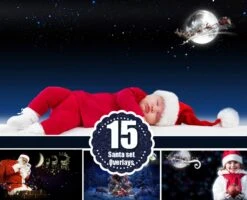Flying Santa Overlay, Christmas Overlays, Moon Overlay, New Year Overlays, Photoshop Overlay, Fairy Dreamy Fantasy Overlays, Png File