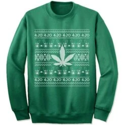 4:20 Weed Marijuana Ugly Christmas Sweater Sweatshirt For Men Women Marijuana Christmas Shirt
