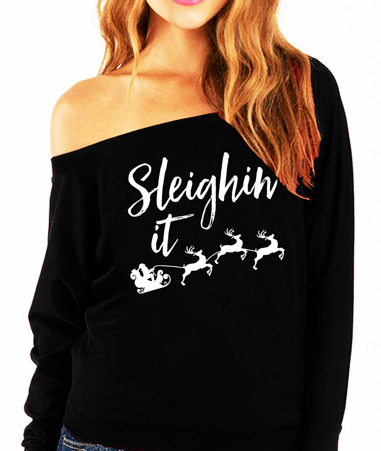 SLEIGHIN' IT Christmas Slouchy Sweatshirt, X-mas Shirts, Sleigh, Slouchy Sweatshirt, Funny Christmas Drinking Shirt, Christmas Sweatshirts 3 SLEIGHIN' IT Christmas Slouchy Sweatshirt, X-mas Shirts, Sleigh, Slouchy Sweatshirt, Funny Christmas Drinking Shirt, Christmas Sweatshirts