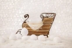 Newborn Digital Backdrop Christmas Winter Sleigh