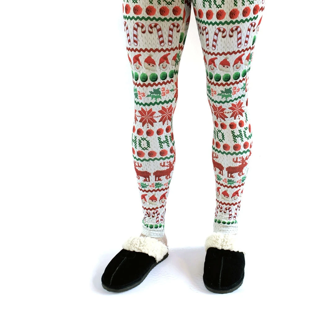 Ugly Christmas Sweater Leggings - Photographic Funny Yoga Pants - Ankle Length Printed Leggings - XS-3XL 4 Ugly Christmas Sweater Leggings - Photographic Funny Yoga Pants - Ankle Length Printed Leggings - XS-3XL - Image 2