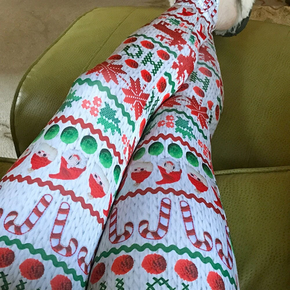 Ugly Christmas Sweater Leggings - Photographic Funny Yoga Pants - Ankle Length Printed Leggings - XS-3XL 5 Ugly Christmas Sweater Leggings - Photographic Funny Yoga Pants - Ankle Length Printed Leggings - XS-3XL - Image 3