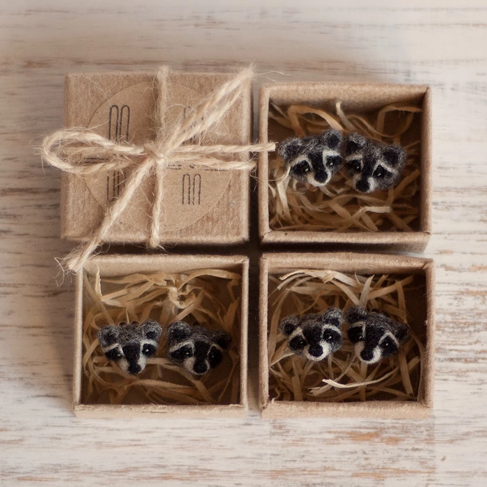 Tiny Raccoon Stud Earrings, Small Sterling Silver Animal Kids Studs, Gift For Girlfriend, Christmas Gift 7 Tiny Raccoon Stud Earrings, Small Sterling Silver Animal Kids Studs, Gift For Girlfriend, Christmas Gift - Image 5