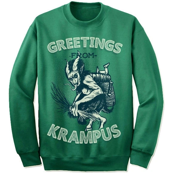 Greetings From Krampus Sweatshirt. Funny Christmas Sweatshirt. Christmas Gift. Christmas Sweater. 5 Greetings From Krampus Sweatshirt. Funny Christmas Sweatshirt. Christmas Gift. Christmas Sweater. - Image 3