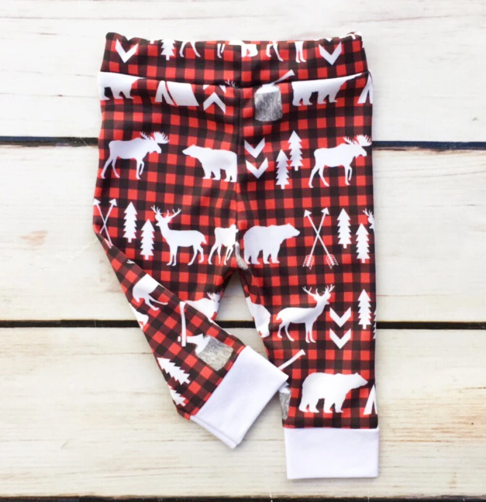 Baby Boys First Christmas Outfit, Red,Black And White Buffalo Plaid Woodland Cabin Print Pants & Hat,Baby Boy's 1st Christmas, Baby Boy Set 5 Baby Boys First Christmas Outfit, Red,Black And White Buffalo Plaid Woodland Cabin Print Pants & Hat,Baby Boy's 1st Christmas, Baby Boy Set - Image 3