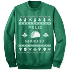 Feliz Navidad Christmas Sweater | Taco Christmas Sweatshirt | Funny Taco Christmas Sweater | Mexican Tacos Christmas Jumper | Taco Shirt