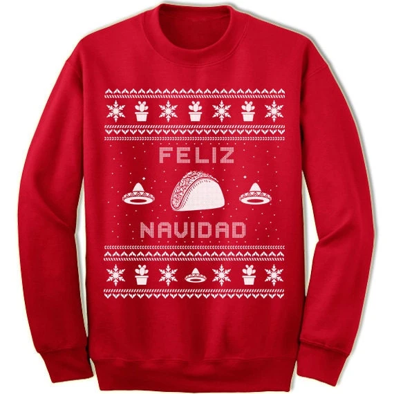 Feliz Navidad Christmas Sweater | Taco Christmas Sweatshirt | Funny Taco Christmas Sweater | Mexican Tacos Christmas Jumper | Taco Shirt 6 Feliz Navidad Christmas Sweater | Taco Christmas Sweatshirt | Funny Taco Christmas Sweater | Mexican Tacos Christmas Jumper | Taco Shirt - Image 4
