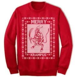 Merry Krampus Christmas Sweater Sweatshirt. Krampus Sweater. Funny Ugly Tacky Christmas Sweater.