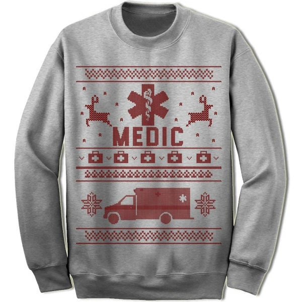 Medic Christmas Sweater. Physician Paramedic Medical Student Christmas Sweatshirt. 5 Medic Christmas Sweater. Physician Paramedic Medical Student Christmas Sweatshirt. - Image 3