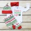 Baby Girls Coming Home Outfit, Red And Green Leggings,Hat And Headband With Red Cuffs, Baby's First Christmas Outfit -Jewellery Soldes Boutique il fullxfull.1090755775 enys