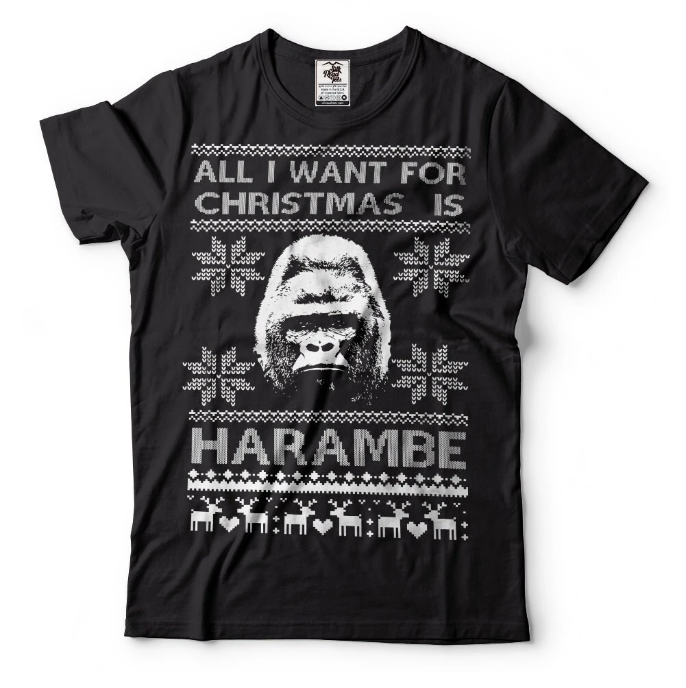 Harambe T-Shirt Funny Ugly Christmas Sweater T-Shirt Harambe RIP Meme T-Shirt 3 Harambe T-Shirt Funny Ugly Christmas Sweater T-Shirt Harambe RIP Meme T-Shirt