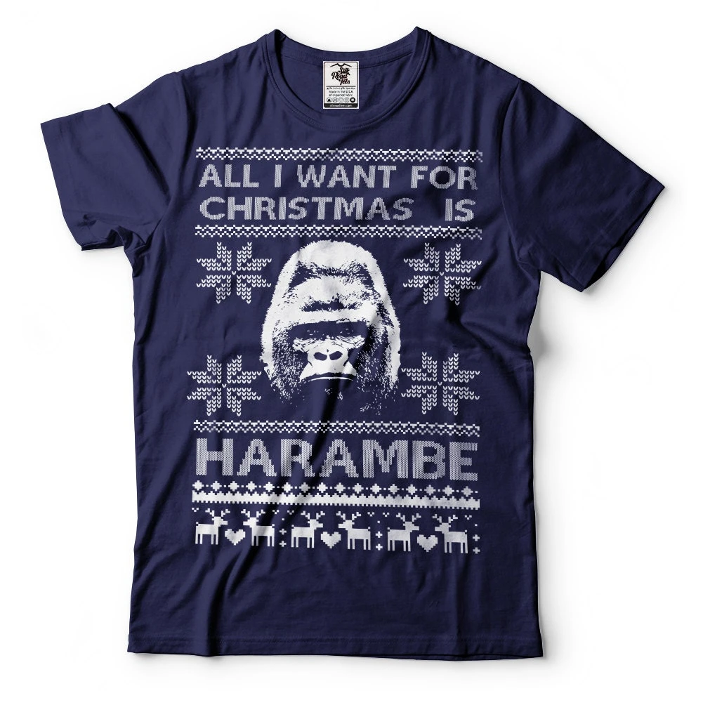 Harambe T-Shirt Funny Ugly Christmas Sweater T-Shirt Harambe RIP Meme T-Shirt 6 Harambe T-Shirt Funny Ugly Christmas Sweater T-Shirt Harambe RIP Meme T-Shirt - Image 4