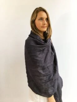 Dark Grey Oversized Scarf, Linen Shawl, Womens Shawl, Linen Wraps Shawl, Christmas, Extra Long Scarf, Grey Shawl, Grey Scarf, Gift For Her -Jewellery Soldes Boutique il fullxfull.1107302677 hzgr