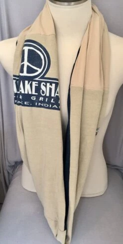 Navy Blue N Beige Infinity Scarf, Boho Handmade Women's Cotton T Shirt Scarf, Christmas OOAK Gift For Her Under 40,Indiana,Peace Sign Ram's -Jewellery Soldes Boutique il fullxfull.1119133815 b59u