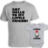 Matching Christmas Pajamas Daddy And Me Outfits Father Son Matching Shirts Family Shirts Say Hello To Me Little Friend Baby DN-662-663