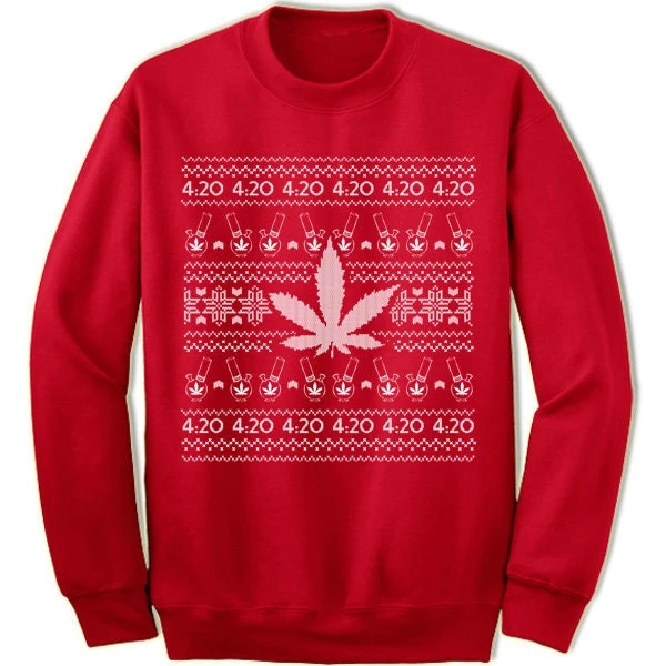 4:20 Weed Marijuana Ugly Christmas Sweater Sweatshirt For Men Women Marijuana Christmas Shirt 6 4:20 Weed Marijuana Ugly Christmas Sweater Sweatshirt For Men Women Marijuana Christmas Shirt - Image 4