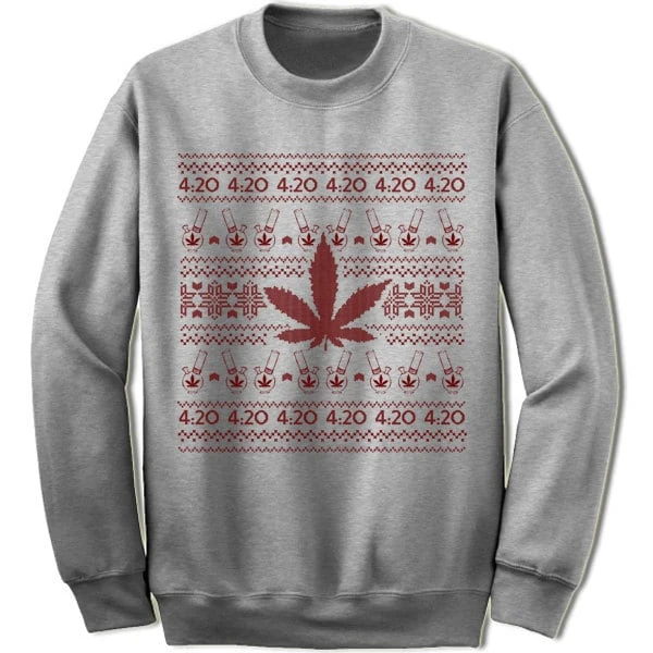 4:20 Weed Marijuana Ugly Christmas Sweater Sweatshirt For Men Women Marijuana Christmas Shirt 5 4:20 Weed Marijuana Ugly Christmas Sweater Sweatshirt For Men Women Marijuana Christmas Shirt - Image 3