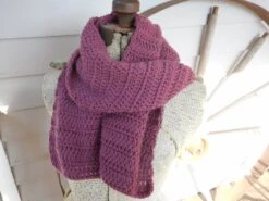 The Ramblin' Rose Handmade Crochet Boho Scarf Wrap Thick Rustic Dusty Ruby Rose Womens Neck Wrap Fall & Winter Accessory Christmas Gift Idea