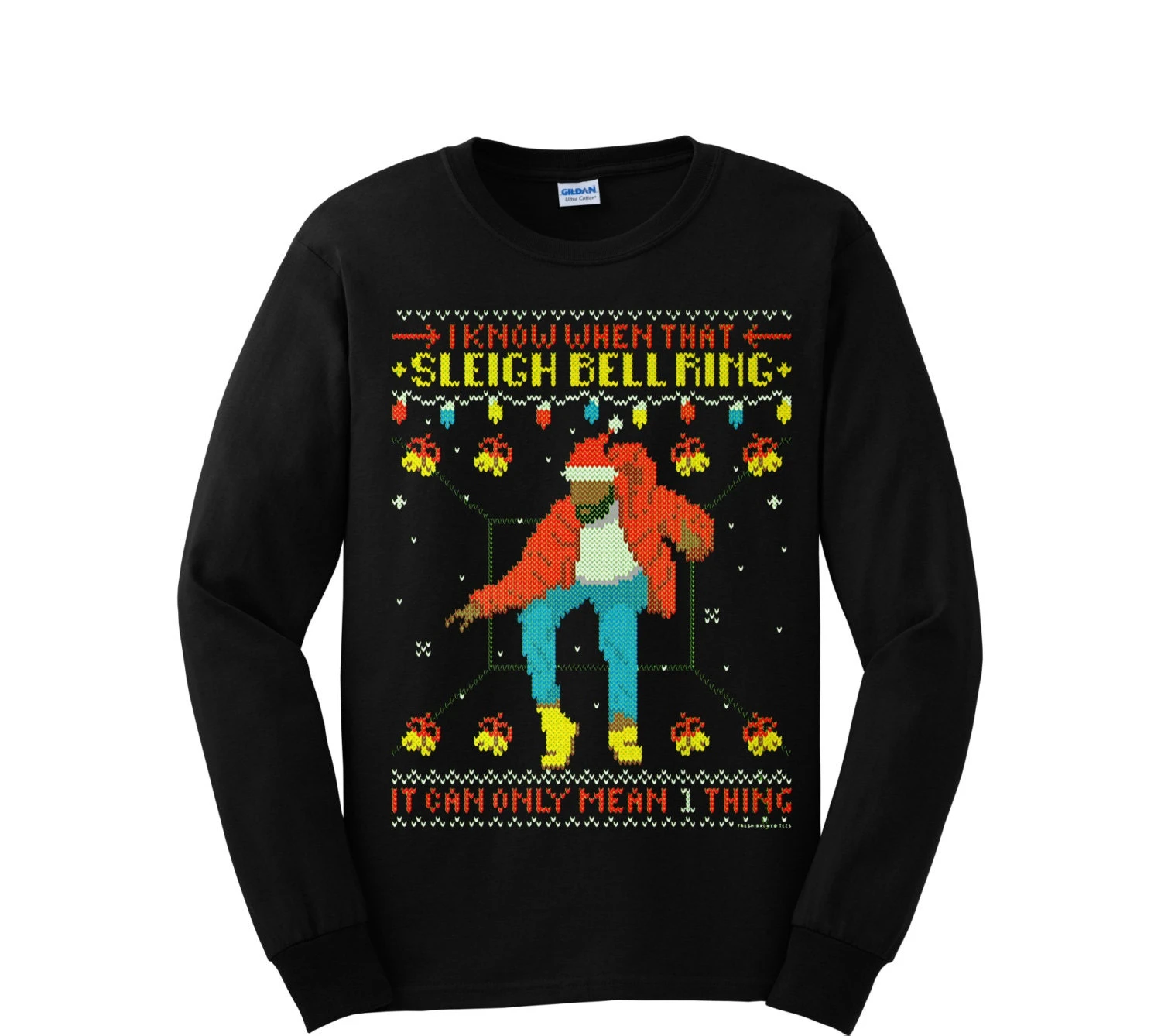 Drake Ugly Christmas Sweater Style Long Sleeve And Short Sleeve T-Shirt, Drake Hotlinebling Christmas Funny Shirt, Unisex Shirts D3 4 Drake Ugly Christmas Sweater Style Long Sleeve And Short Sleeve T-Shirt, Drake Hotlinebling Christmas Funny Shirt, Unisex Shirts D3 - Image 2