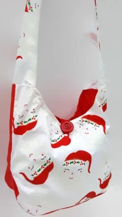 Santa Purse - Christmas Purse - Holiday Purse - Gifts For Her - Christmas Presents - Slouch Bag - Bucket Bag - Santa Clause Great Gift Idea