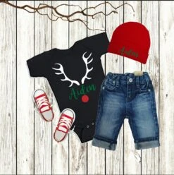 Christmas Baby Boy Outfit, Personalized Boy Christmas Clothes, Christmas Toddler Boy Outfit, Christmas Boy Shirt, Christmas Reindeer Boy