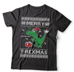 Funny T-Shirt Funny Ugly Christmas Sweater Funny T-rex X-mas T-Shirt Merry T-Rexmas
