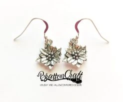 Silver Poinsettia Earrings - Poinsettia Earrings - Christmas Earrings - Holiday Earrings - Christmas Jewelry