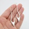 Silver Long Earrings, Pull Through Earrings, Contemporary Jewelry, Sterling Silver Sophisticated Earrings, Simple Earrings Christmas Gift -Jewellery Soldes Boutique il fullxfull.1133862638 2wz0