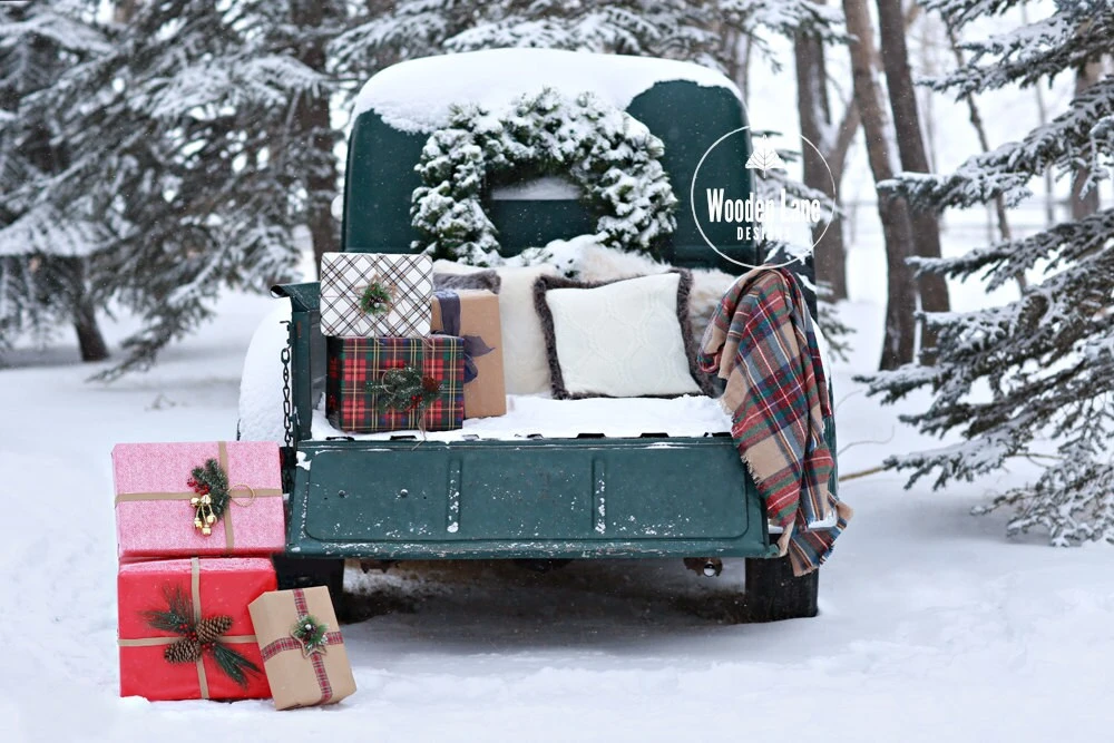 Antique Truck Digital Background, Christmas Digital Backdrop, Snowy Truck Digital Background, Snowy Antique Truck And Presents Digital 3 Antique Truck Digital Background, Christmas Digital Backdrop, Snowy Truck Digital Background, Snowy Antique Truck And Presents Digital
