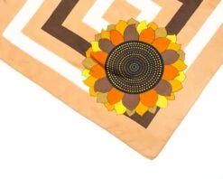 Vintage Sunflower Scarf, 1960's Print Scarf, Vintage Scarf, Sunflower Scarf, Neck Scarf, Retro Scarf, Mod Scarf,vintage Scarf,Christmas Gift