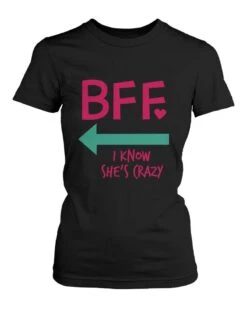 Funny Best Friend Shirts For 2 - Crazy BFF Matching T-Shirts | Cute Christmas, Birthday Gifts Ideas For Your BF - Friendship Tees -Jewellery Soldes Boutique il fullxfull.1172033877 h02n