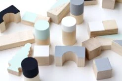 Wooden Blocks In Mint & Monochrome Colours Packed In Cotton Bag - Building Blocks - Gift Kids - First Birthday Gift - Christmas Baby Gift -Jewellery Soldes Boutique il fullxfull.1201473015 afme