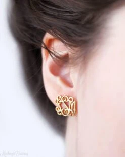 Monogram Earrings - Monogram Stud Earrings - Personalized Earrings - Custom Earrings - Personalize Initials Earrings - Christmas Gift