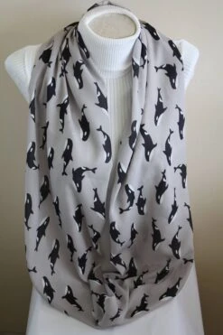 Killer Whale Scarf - Orca Whale Infinity Scarf Whale Shark Gift For Women Ocean Animals Unique Fashion Gifts For Friend Christmas Giftt Idea -Jewellery Soldes Boutique il fullxfull.1209230316 c5sv
