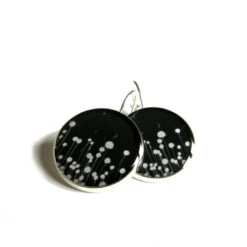 Black And White Abstract Earrings, Abstract Jewelry, Casual Style, Geometric Dangle Earrings, Geometric Pattern, Minimalist, Christmas