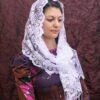 Gift For Christmas Ivory Mantilla Veil,lace Scarf,bridal Scarf,white Lace Veil,Catholic Head Covering,Veil For Mass, Catholic Accessories