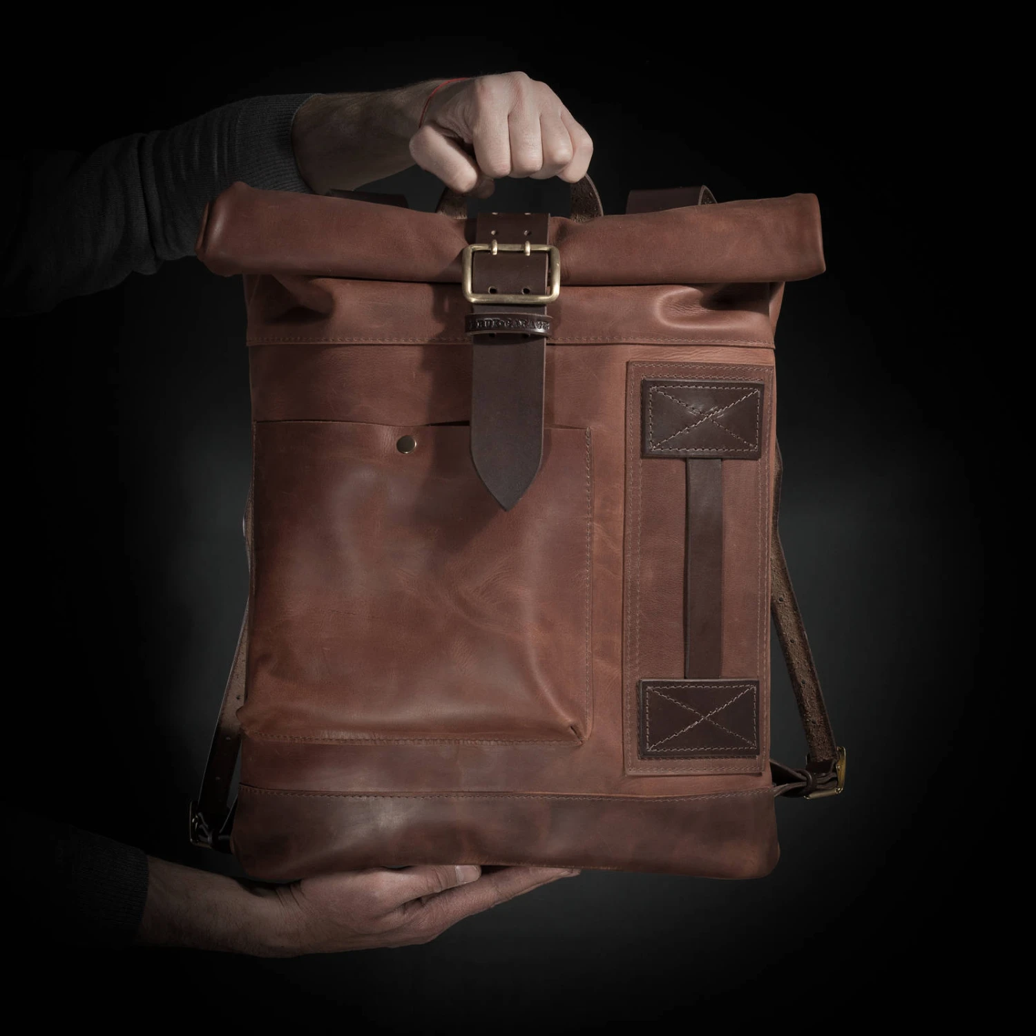 Leather Backpack Men Roll Top Backpack Computer Backpack Laptop Purse For Men Christmas Gift 8 Leather Backpack Men Roll Top Backpack Computer Backpack Laptop Purse For Men Christmas Gift - Image 6