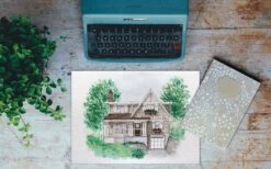 Custom House Portrait Of Your Home Or Cottage, Housewarming Gift, Original Watercolor Architectural Painting, Christmas Gift Art Print