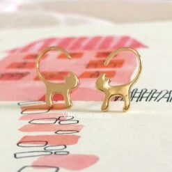 Cat Earrings - Cat Jewelry - Silver Jewelry - Dainty Earrings - Winter Earrings - Cat Lovers - Friend Gift - Christmas Gift - Sister Gift -Jewellery Soldes Boutique il fullxfull.1254967974 qxfs