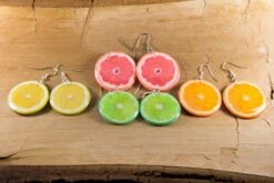 Orange Slice Earrings Fruit Polymer Clay Epoxy Resin Bright Jewelry Gift Christmas Foodie Tropical Jewellery Clementine Tangerine Mandarine -Jewellery Soldes Boutique il fullxfull.1255235006 ihvd